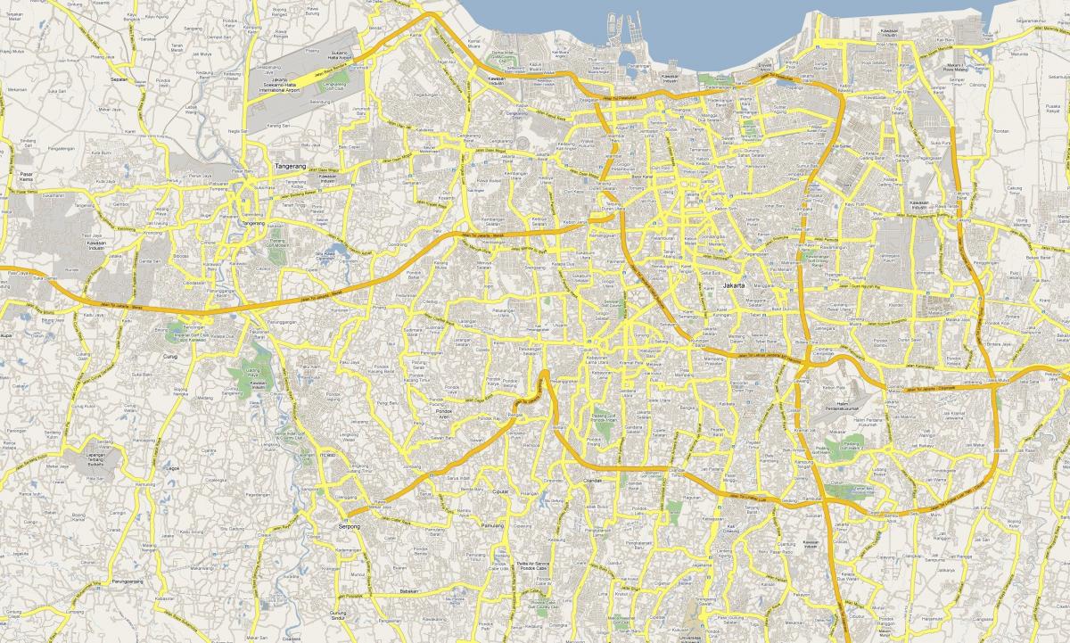 zemljevid Jakarta cesti