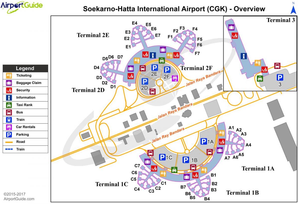 soekarno hatta letališki terminal 2 zemljevid