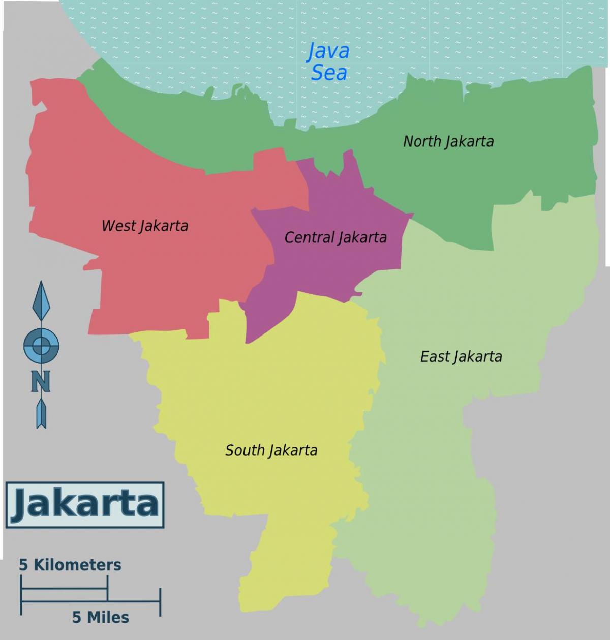 zemljevid Jakarta okolišev