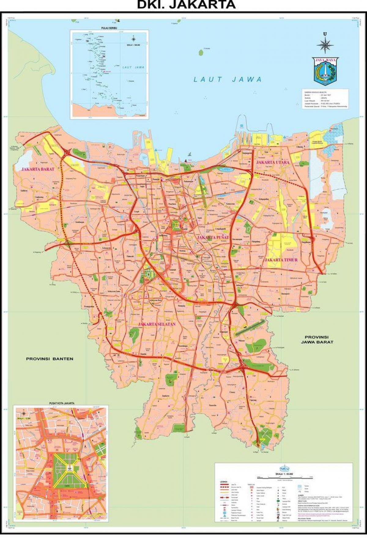 zemljevid Jakarta staro mestno jedro