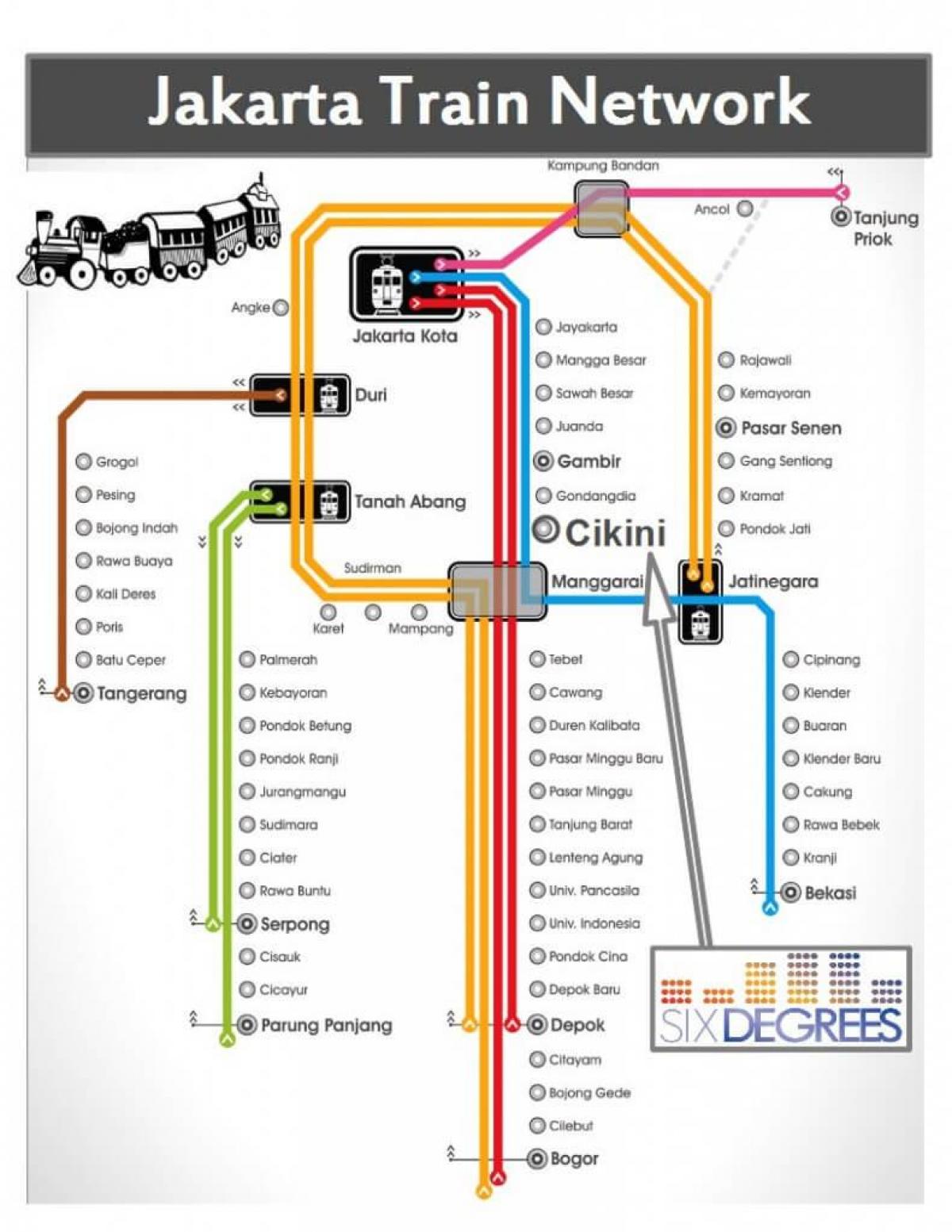zemljevid Jakarta železniške postaje