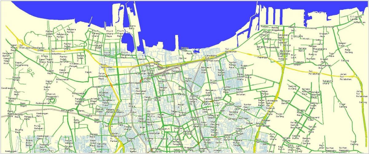 zemljevid severne Jakarta