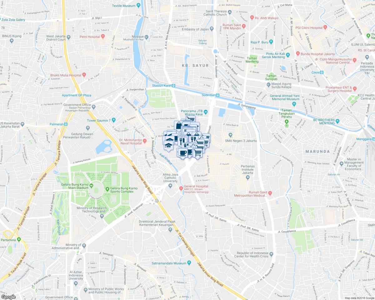 sudirman Jakarta zemljevid