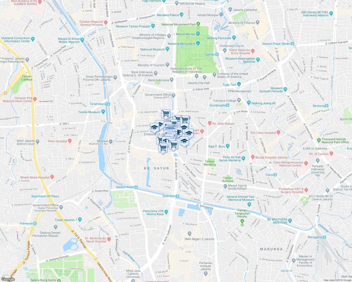 zemljevid thamrin Jakarta