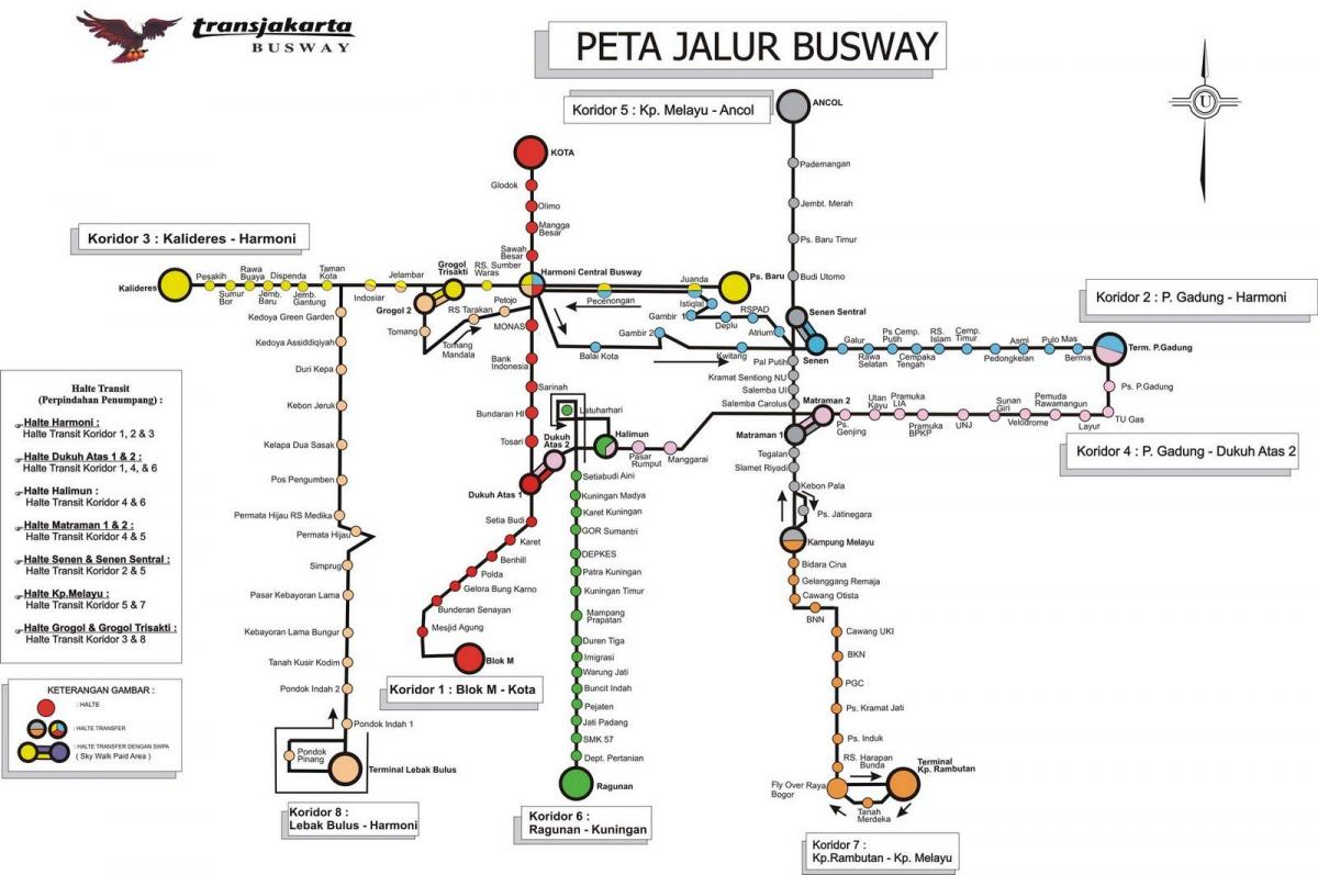 Jakarta avtobus zemljevid