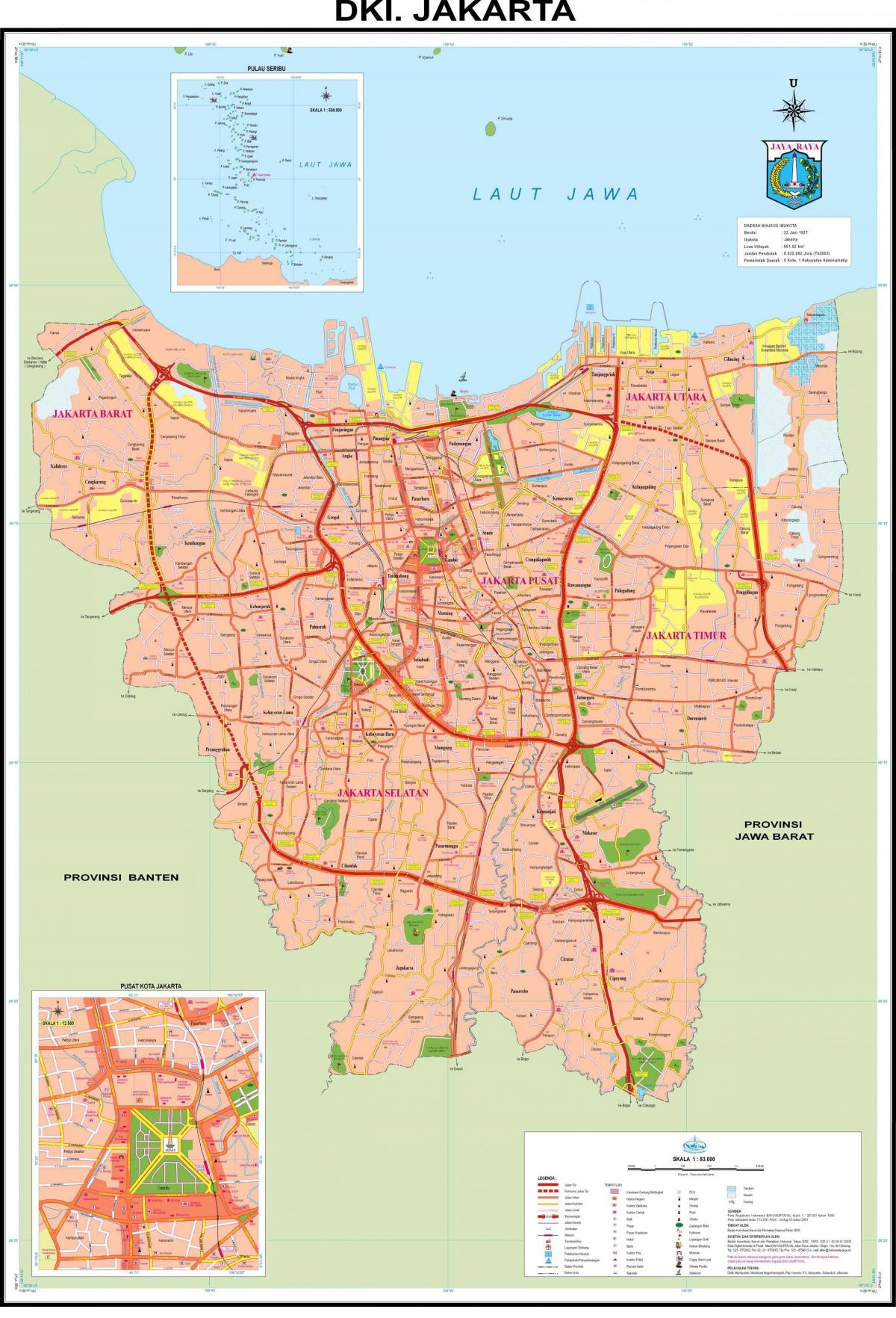 osrednji Jakarta zemljevid