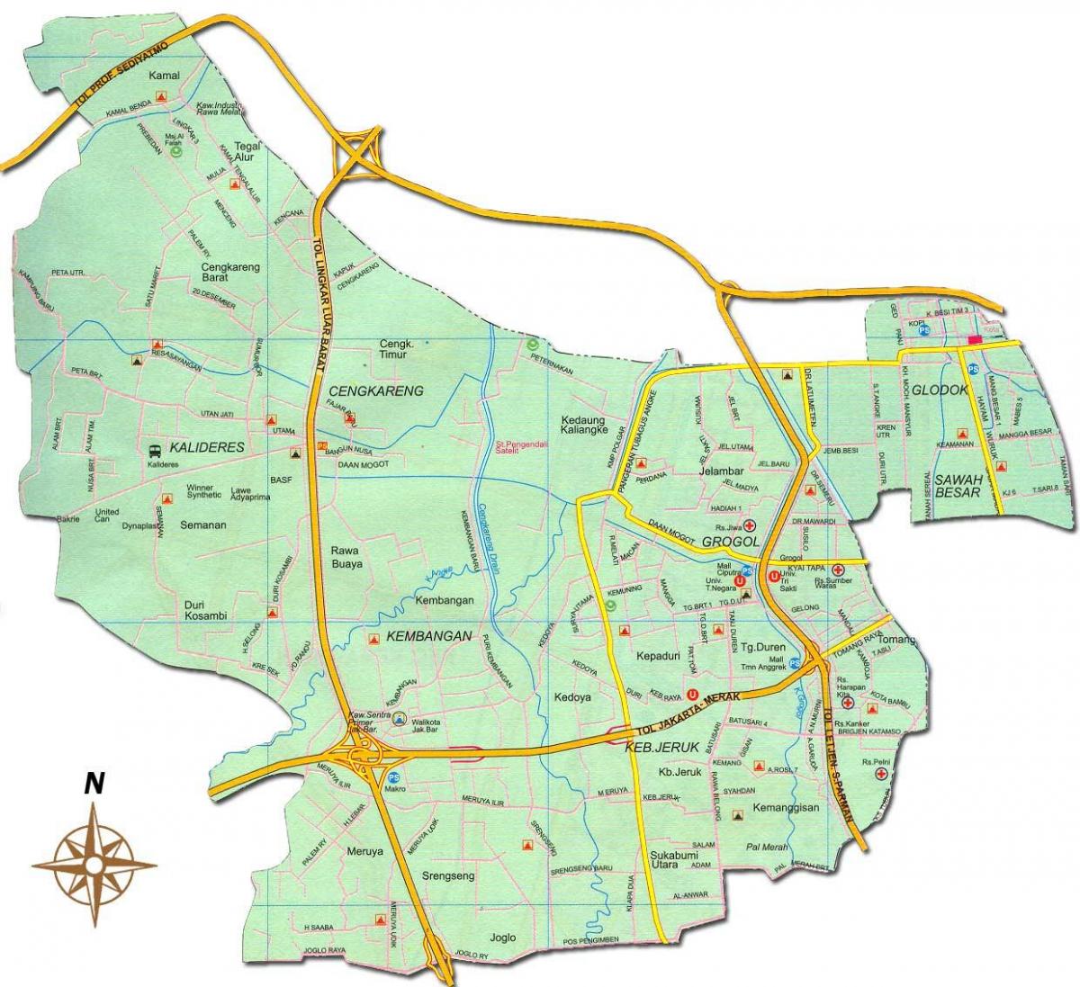 Jakarta barat zemljevid