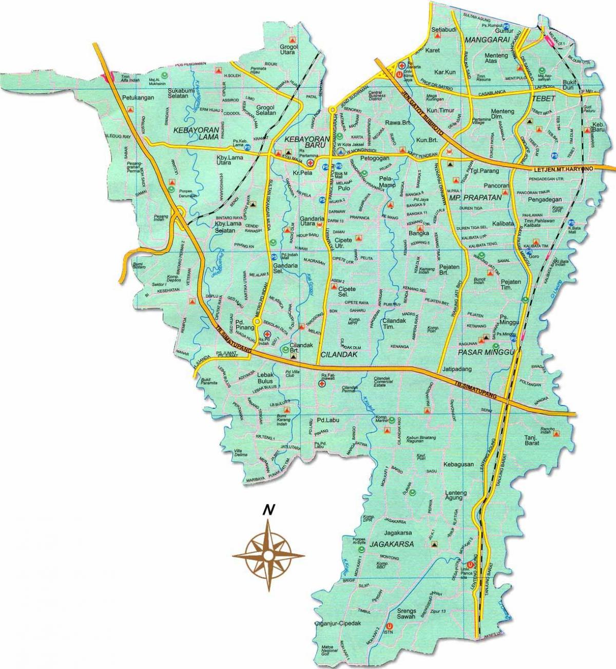 zemljevid Jakarta selatan