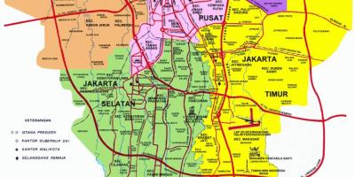 Jakarta turističnih znamenitosti na zemljevidu